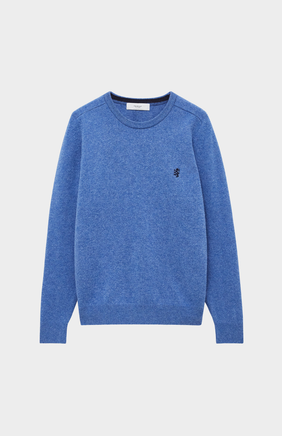 Pringle Round Neck Lion Lambswool Jumper In Blue Smoke & Navy
