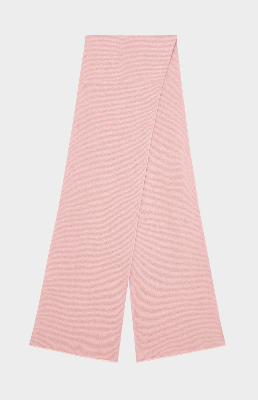 Pringle Cashmere Blend Scarf with Allover Fine Rib in Dusty Pink