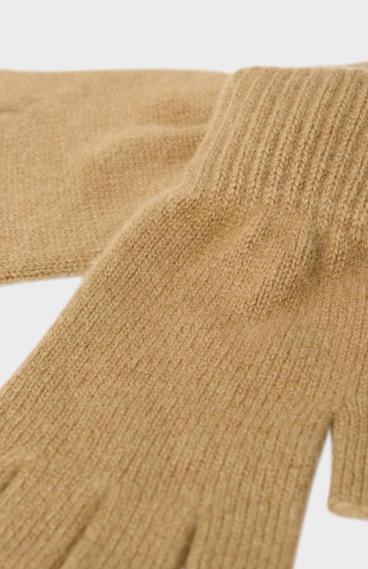 Fingerless Cashmere Gloves In Camel