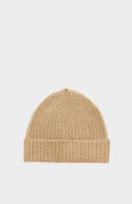 Pringle of Scotland Ribbed Cosy Cashmere Beanie In Sand