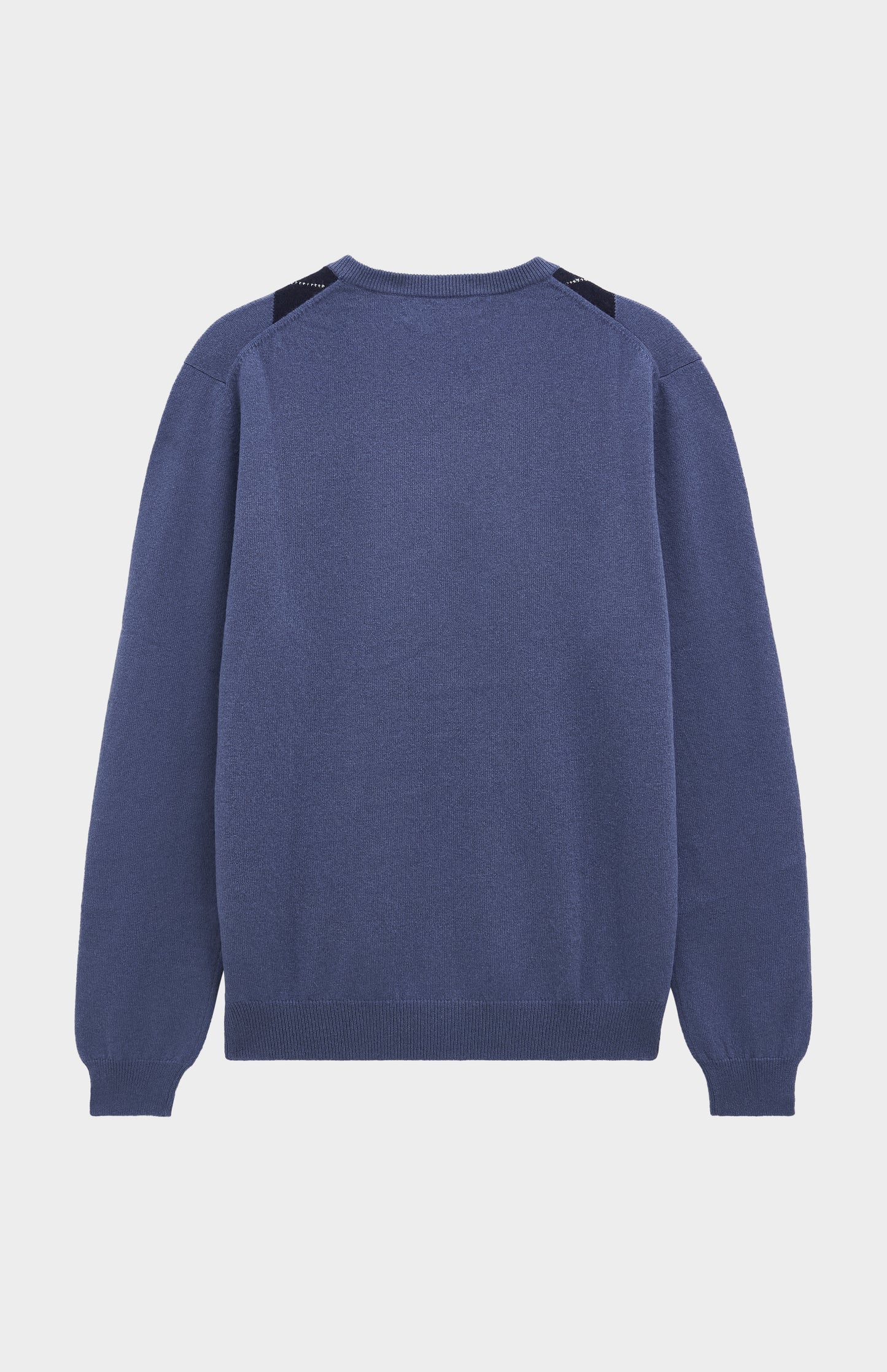 Men's Classic Crew Neck Cashmere Argyle Jumper In Blue / Navy / Grey