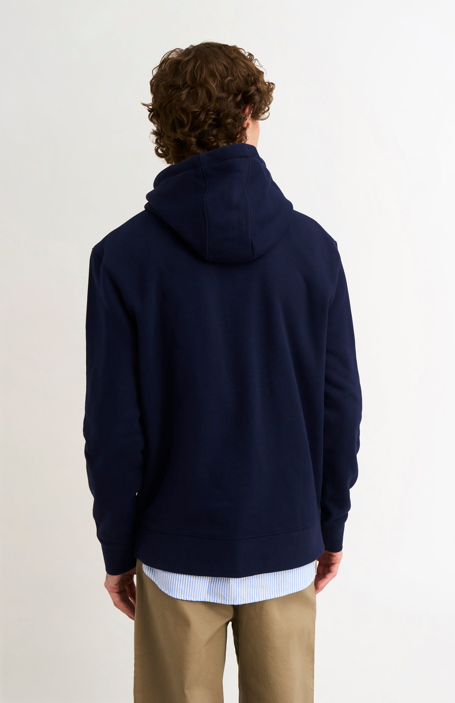 Men's Hooded Jumper In Navy Blue