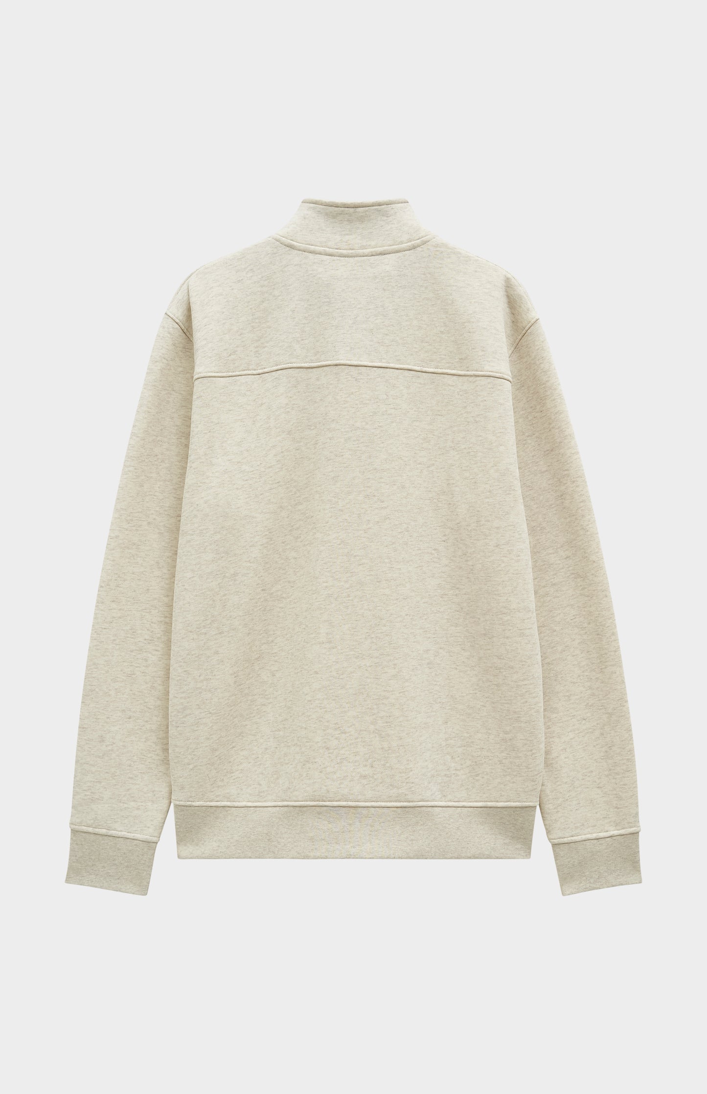 Pringle Men's Qtr Zip Track Jumper In Ecru Beige Melange rear view