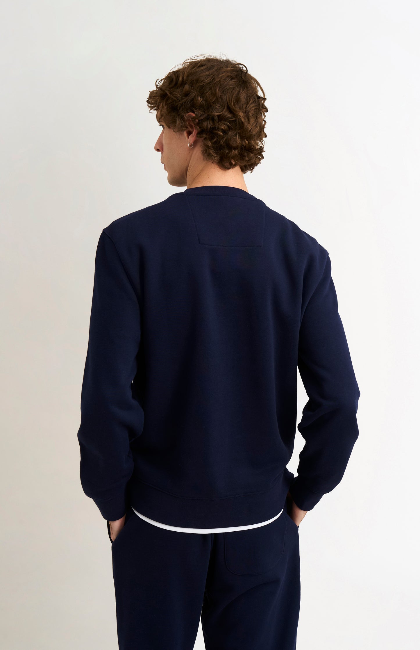 Men's Crew Neck Sweatshirt In Navy Blue