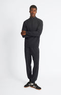 Pringle Men's Half Zip Merino Cashmere Blend Jumper In Charcoal on model full length