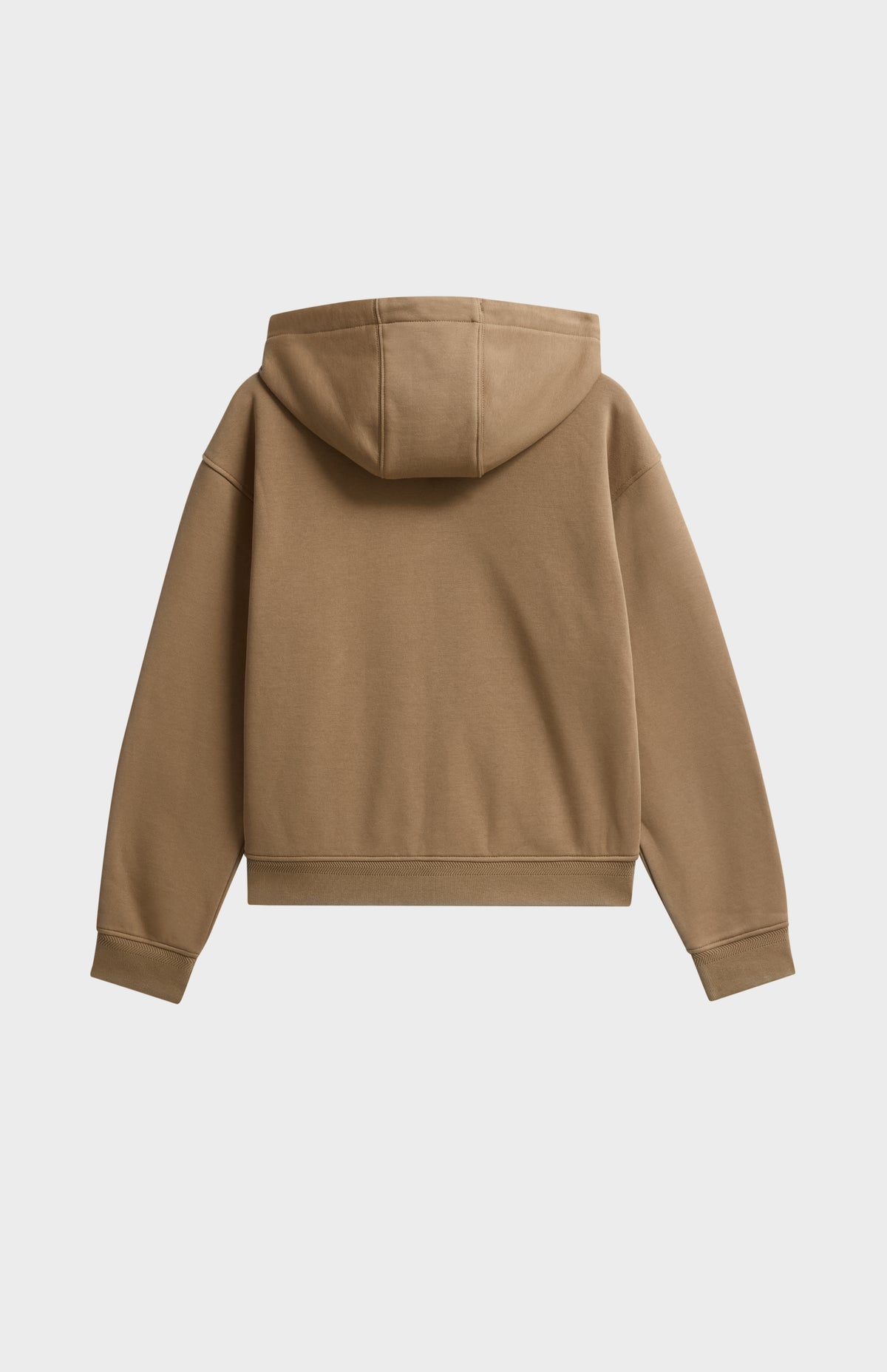 Women’s Brushed Back Zip Through Hooded Sweat In Camel