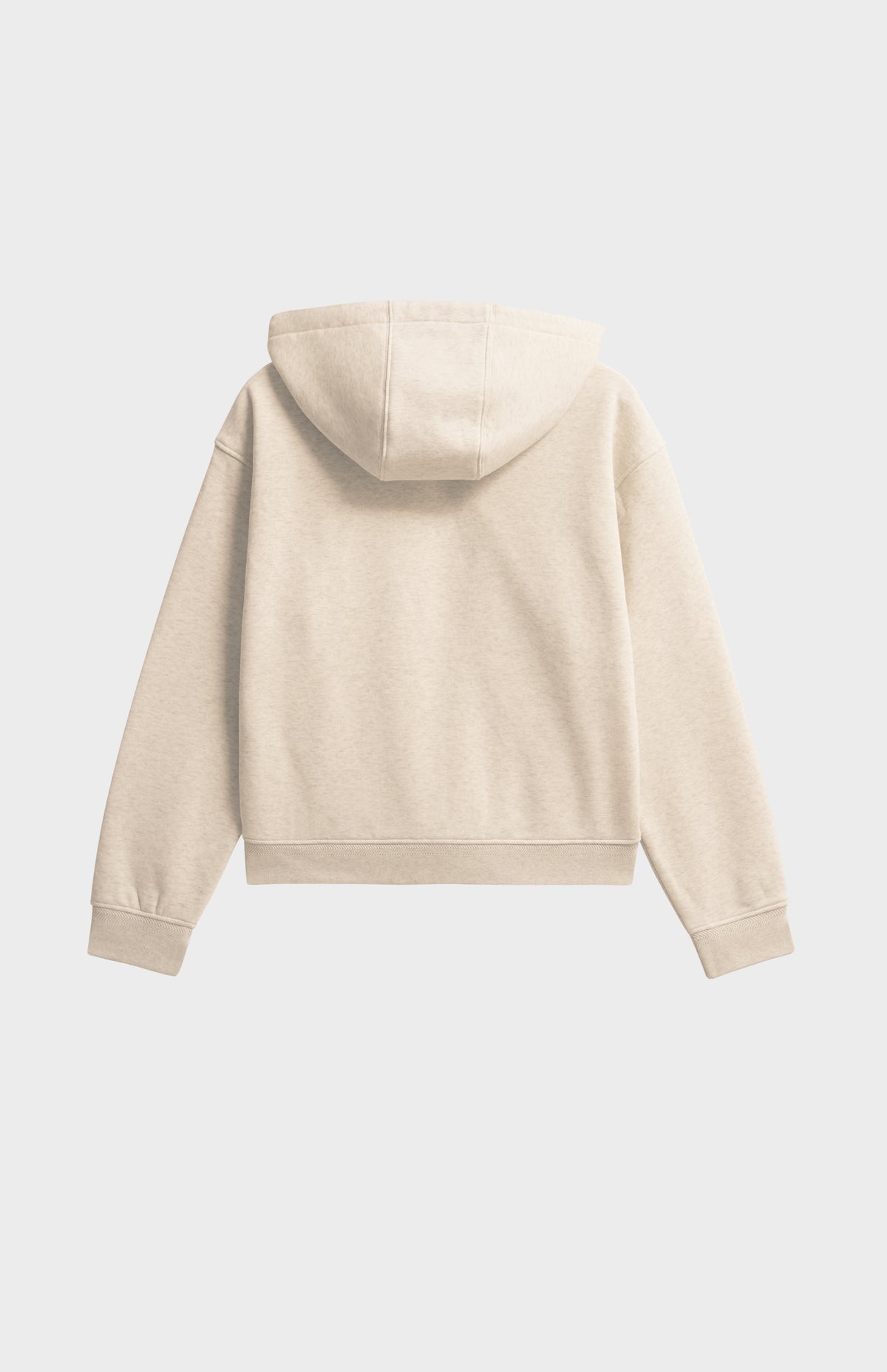 Women’s Brushed Back Zip Through Hooded Sweat In Ecru Melange