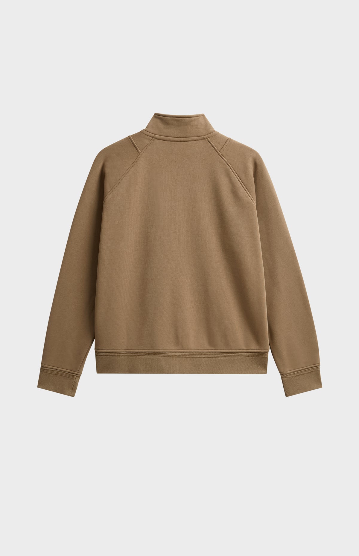 Women’s Brushed Back Half Zip Sweatshirt In Camel