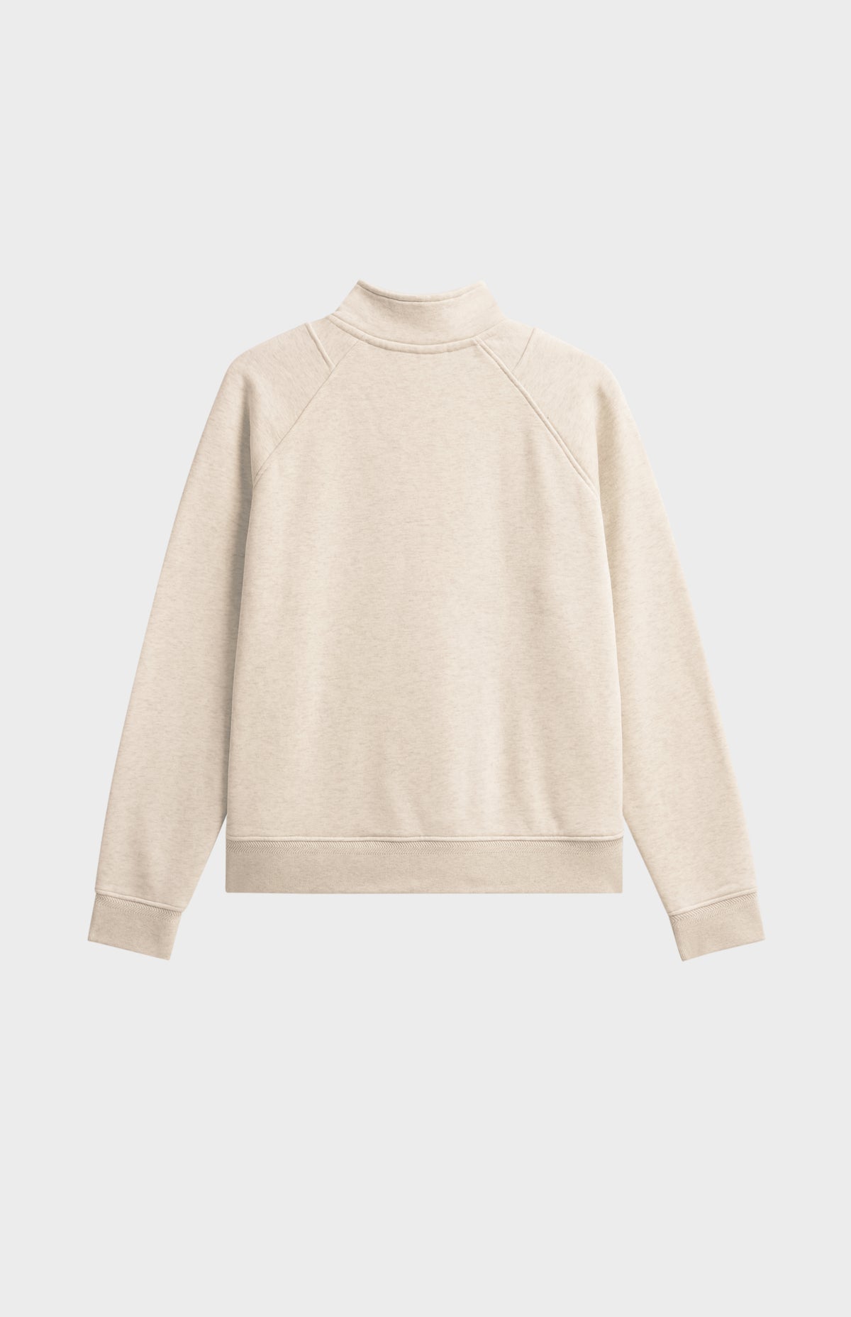 Women’s Brushed Back Half Zip Sweatshirt In Ecru Melange