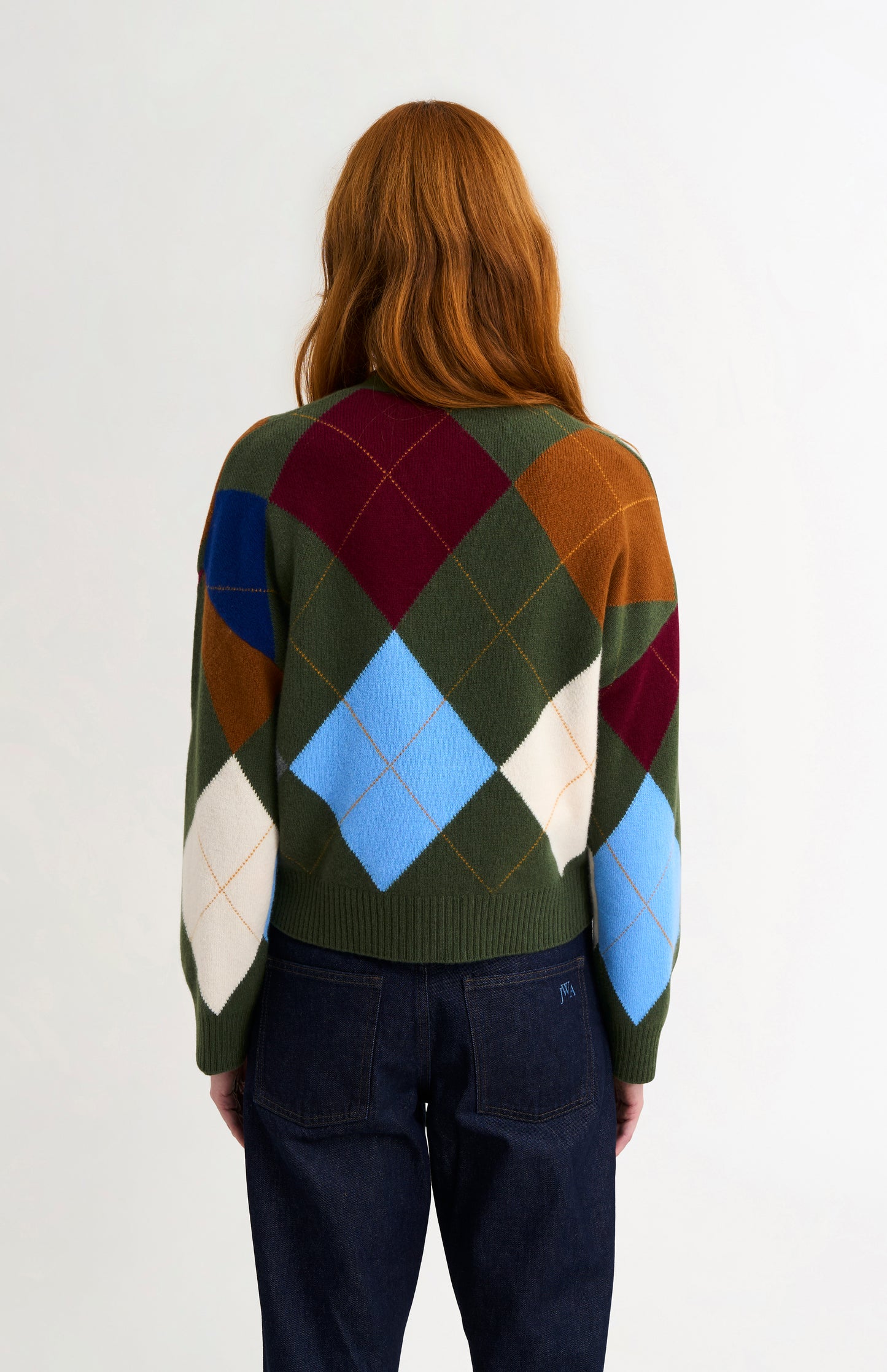 Women's Supersoft Lambswool Argyle Cardigan In Olive Green / Multi