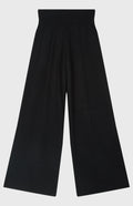 Knitted Wide Leg Cashmere Blend Trousers In Black flat shot - Pringle of Scotland