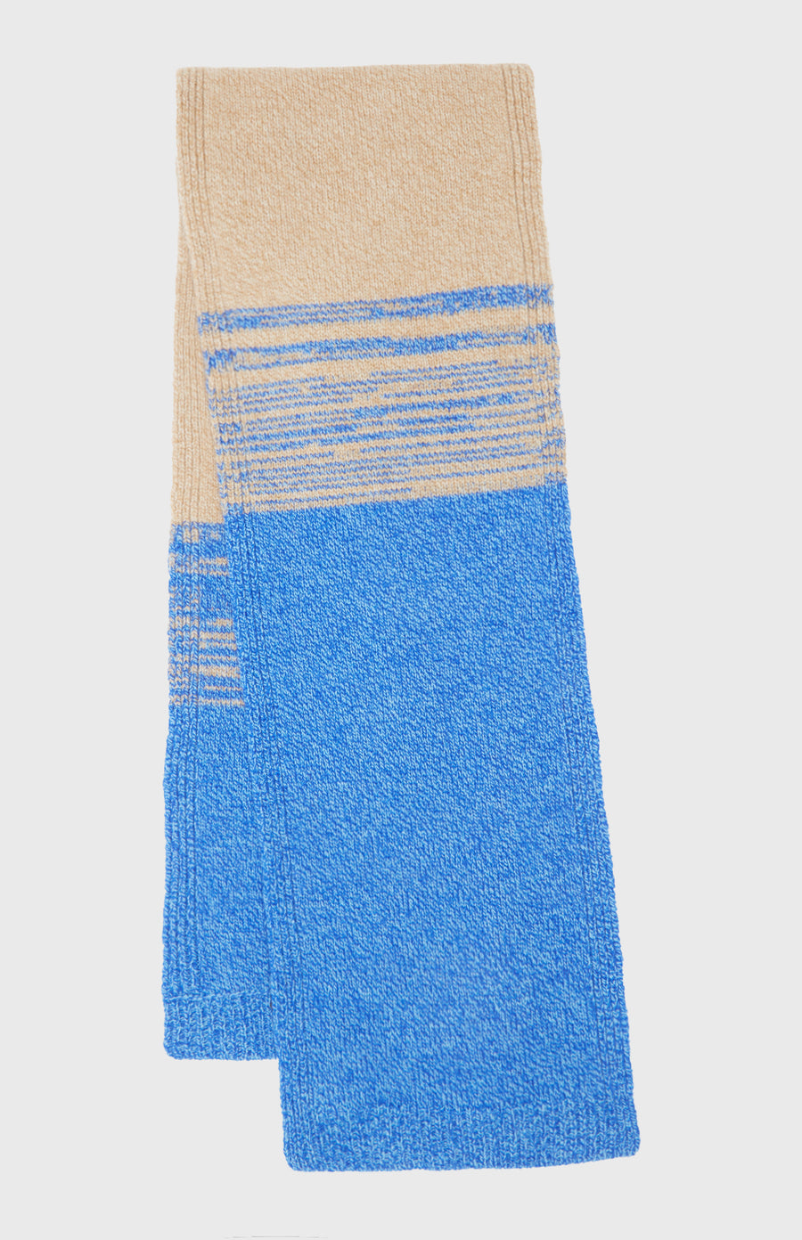 Men's Lambswool Scarf in Camel and Cobalt - Pringle of Scotland