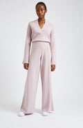 Cashmere Blend Trousers In Powder Pink on model - Pringle of Scotland