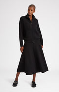 Cashmere Blend Midi Skirt In Black