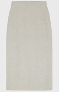 Long Wool Cashmere Skirt In Oatmeal flat shot - Prngle of Scotland