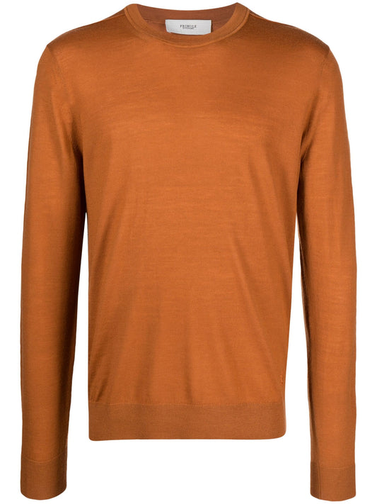 Men's Round Neck Merino Jumper In Zinc