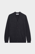 V Neck Cashmere Cardigan In Charcoal