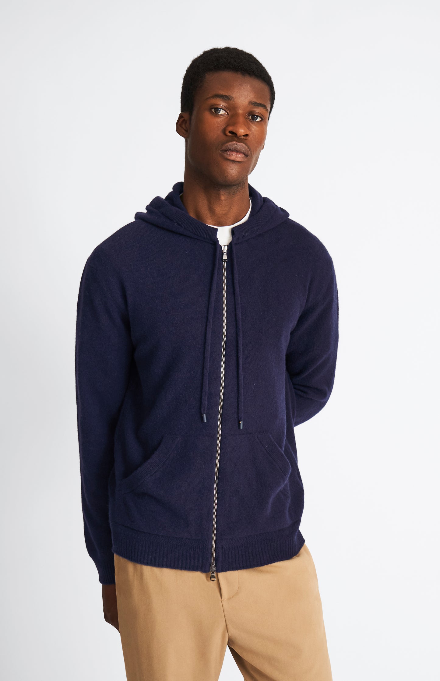 Men's Knitted Lounge Hoodie In Ink