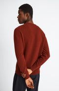Pringle Round Neck Lion Lambswool Jumper In Red Rust & Mineral Green rear view