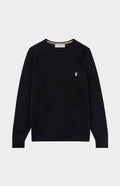 Pringle of Scotland Round Neck Lion Lambswool Jumper In Black & Colt