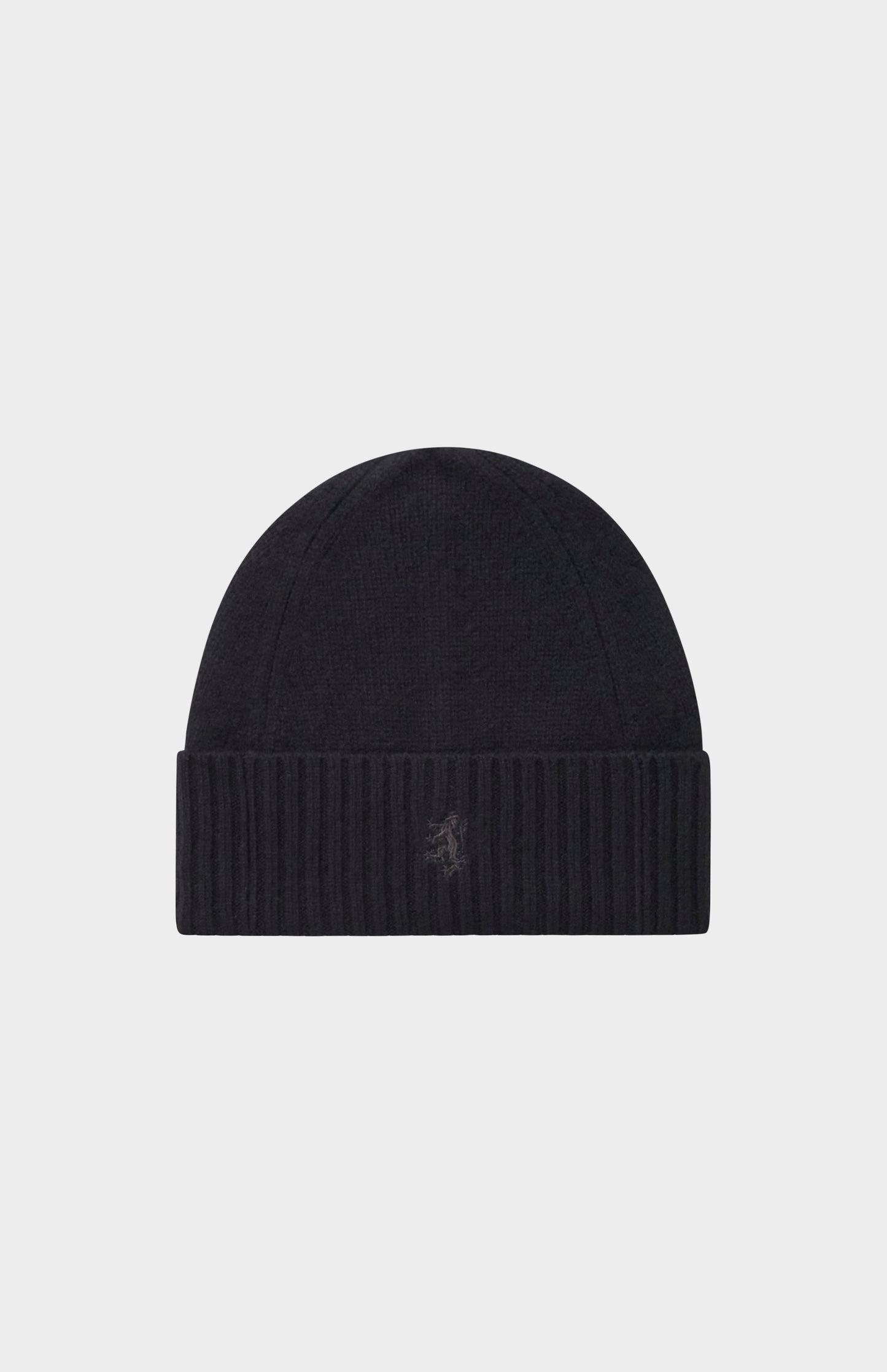 Pringle of Scotland Ribbed Edge Cashmere Beanie In Black