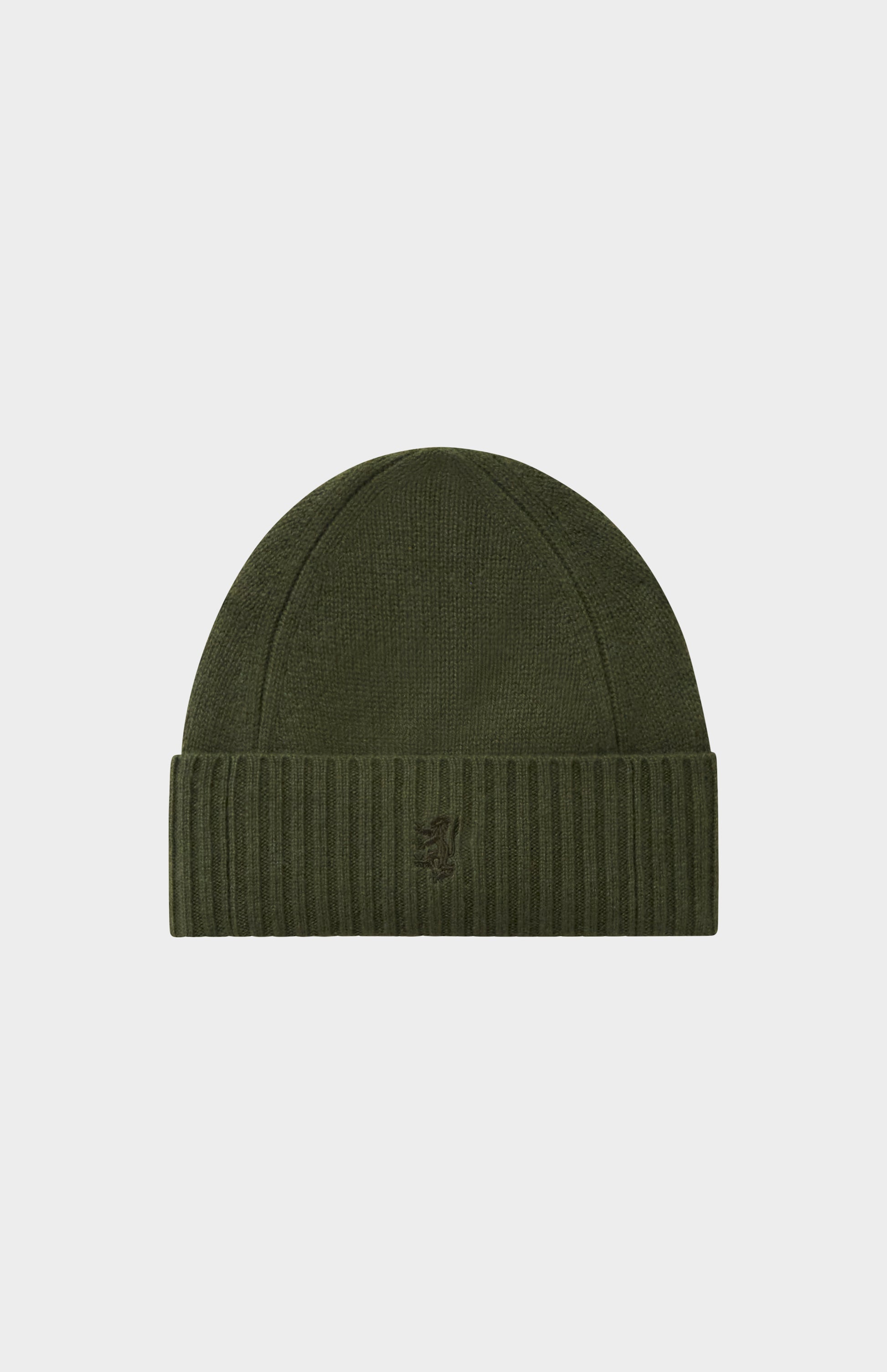 Pringle of Scotland Ribbed Edge Cashmere Beanie In Evergreen