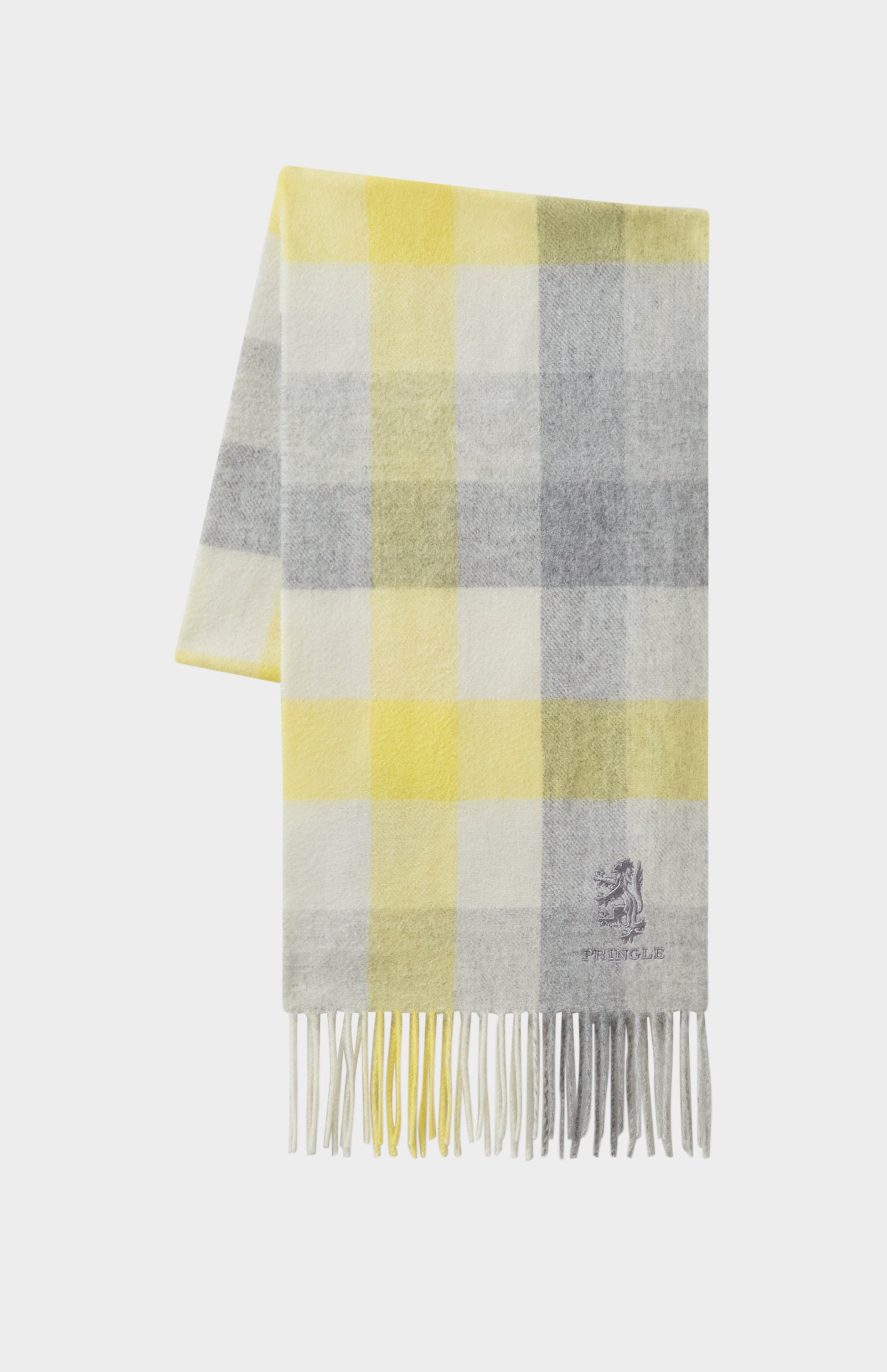 Pringle of Scotland Woven Cashmere Scarf in Butter Check