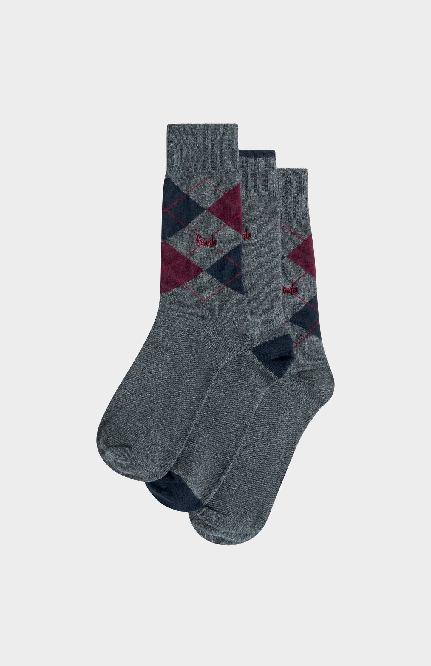 Men’s Argyle Cotton Jacquard Socks in Charcoal, Navy & Burgundy