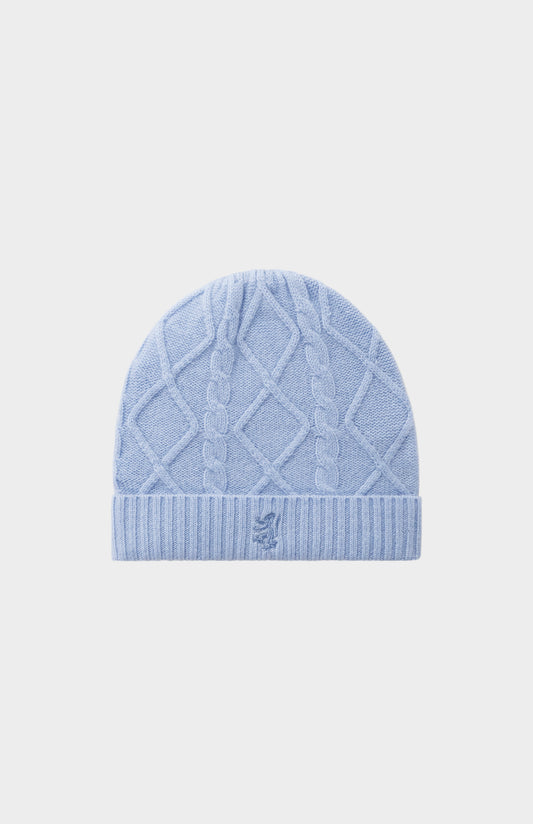 Pringle of Scotland Cable Knit Cashmere Beanie In Sky Blue