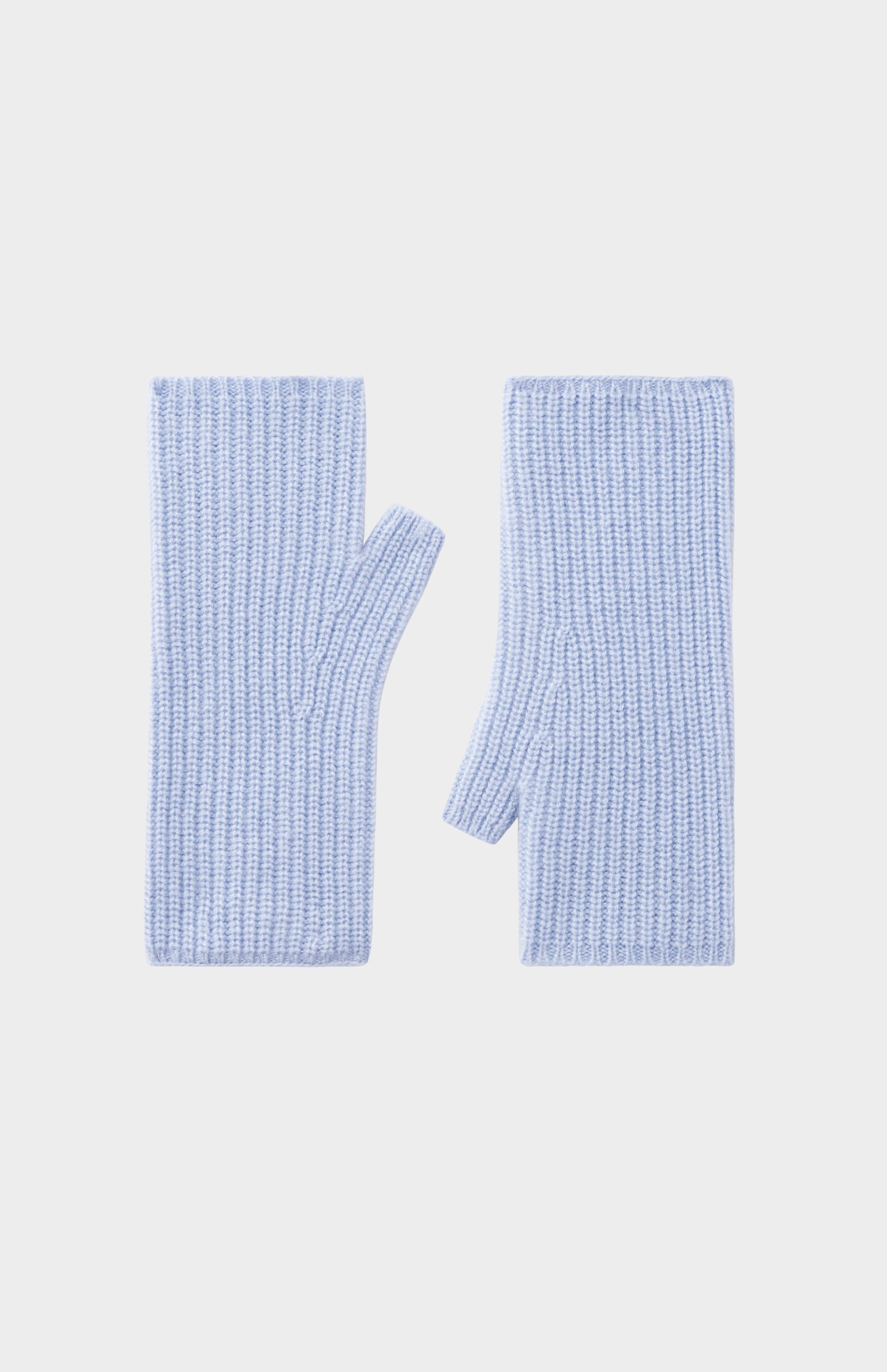 Pringle of Scotland Women's Ribbed Cashmere Wrist Warmers in Sky BlUe