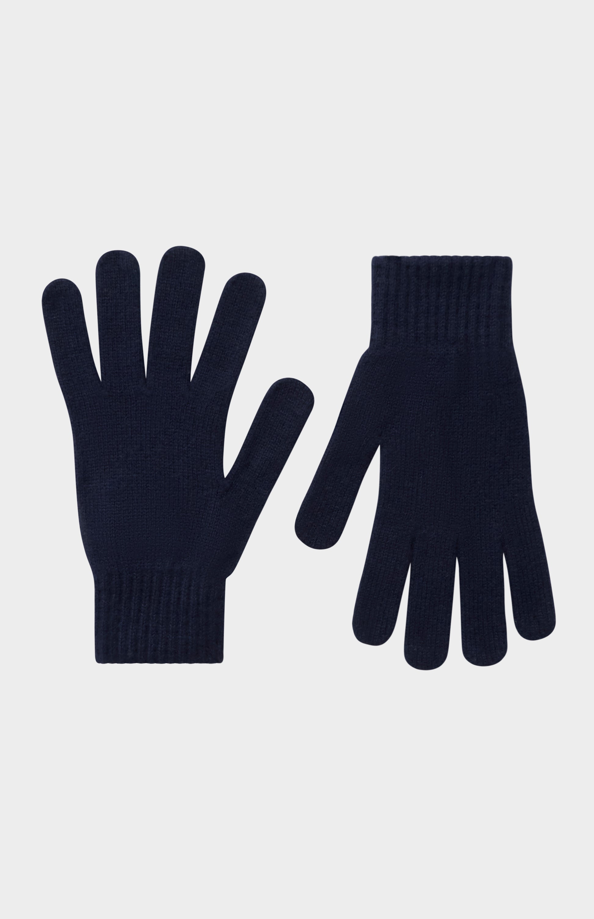 Pringle of Scotland Classic Cashmere Gloves in Navy Melange