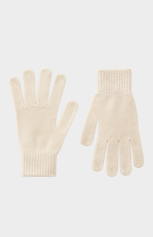 Pringle of Scotland Classic Cashmere Gloves in Cream