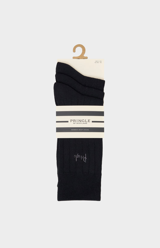 Black socks with Pringle embroidery