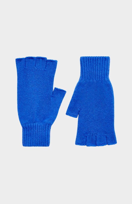 Pringle of Scotland Cosy Cashmere Fingerless Glove In Sapphire Blue