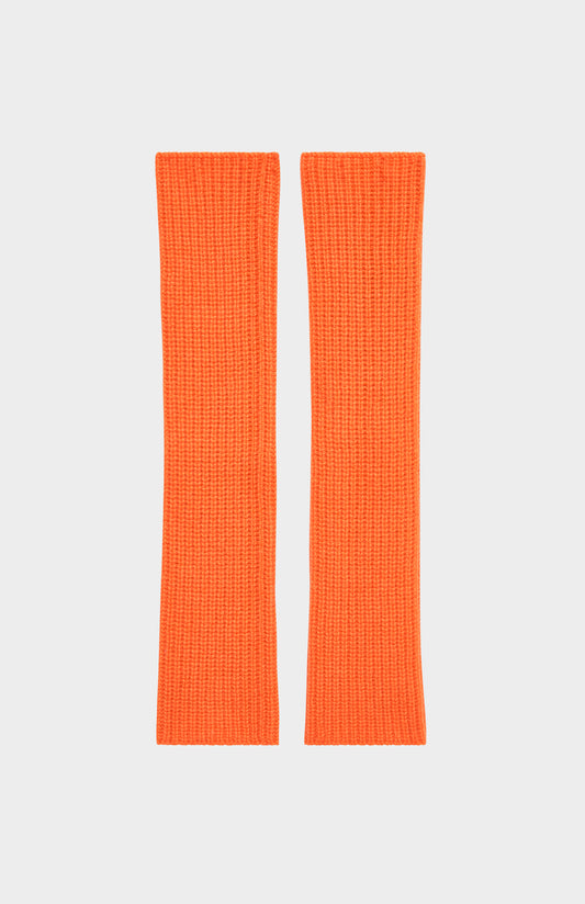 Pringle of Scotland Cosy Cashmere Leg Warmers In Apricot Orange