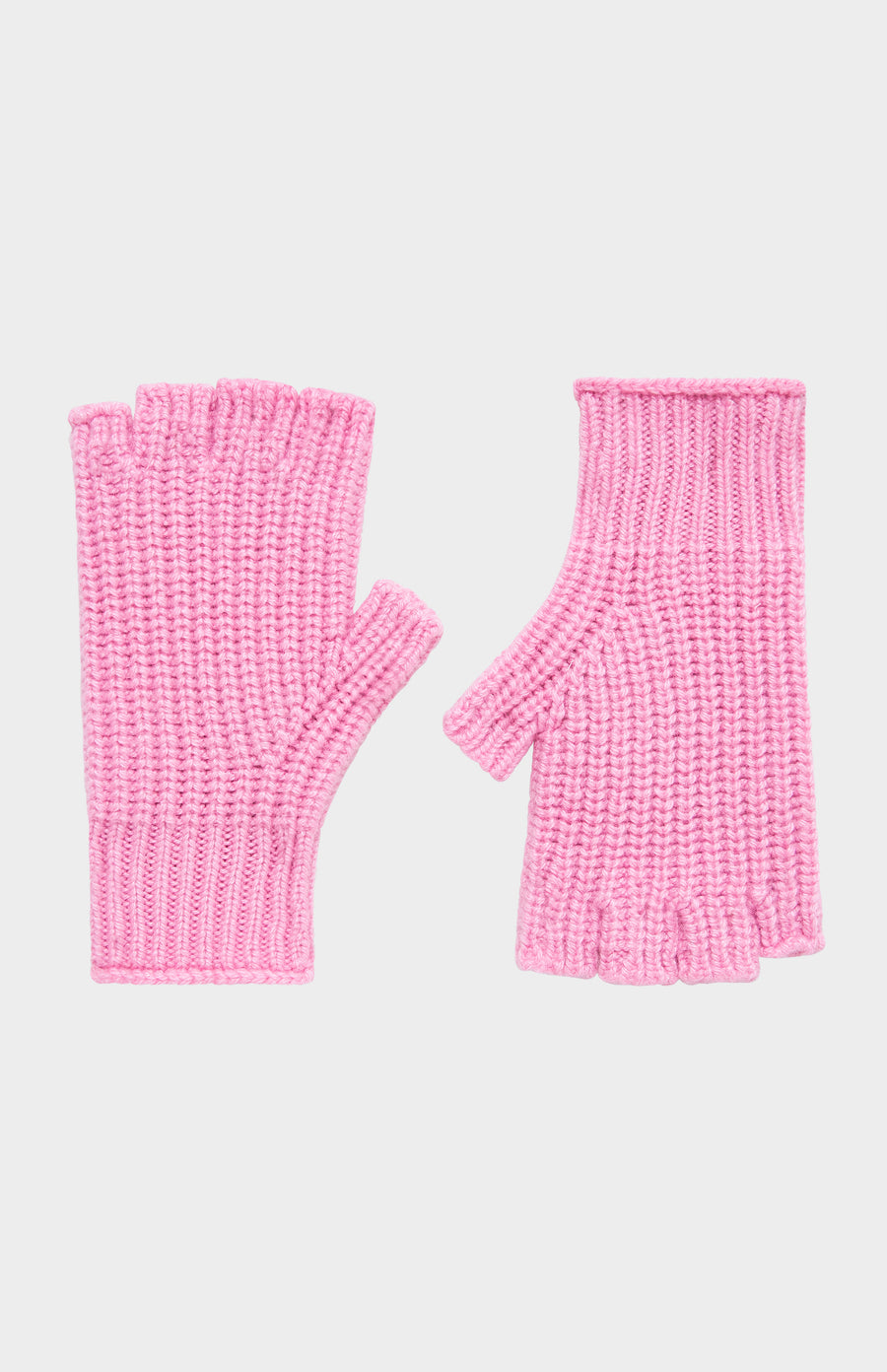 Pringle of Scotland Ribbed Cosy Cashmere Fingerless Glove In Rose Pink