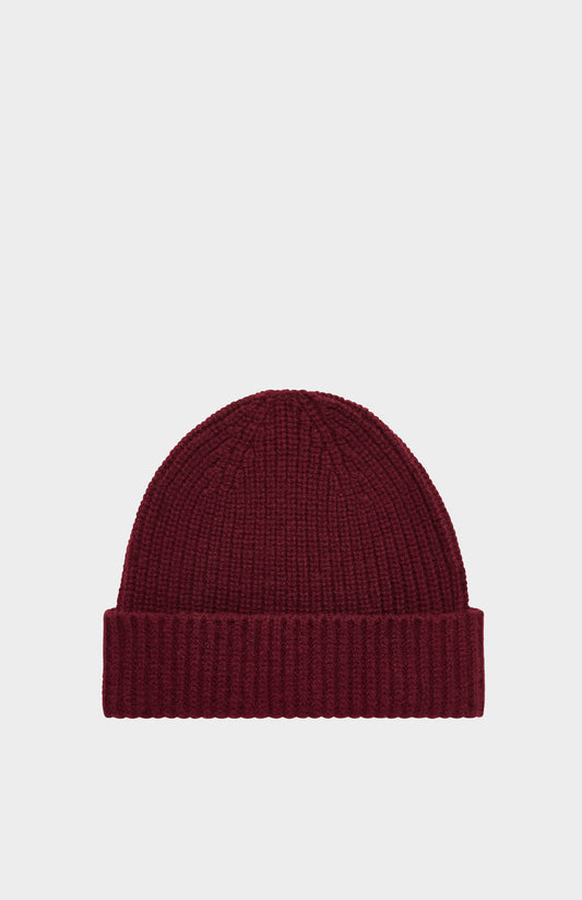 Pringle of Scotland Lambswool Beanie In Deep Claret