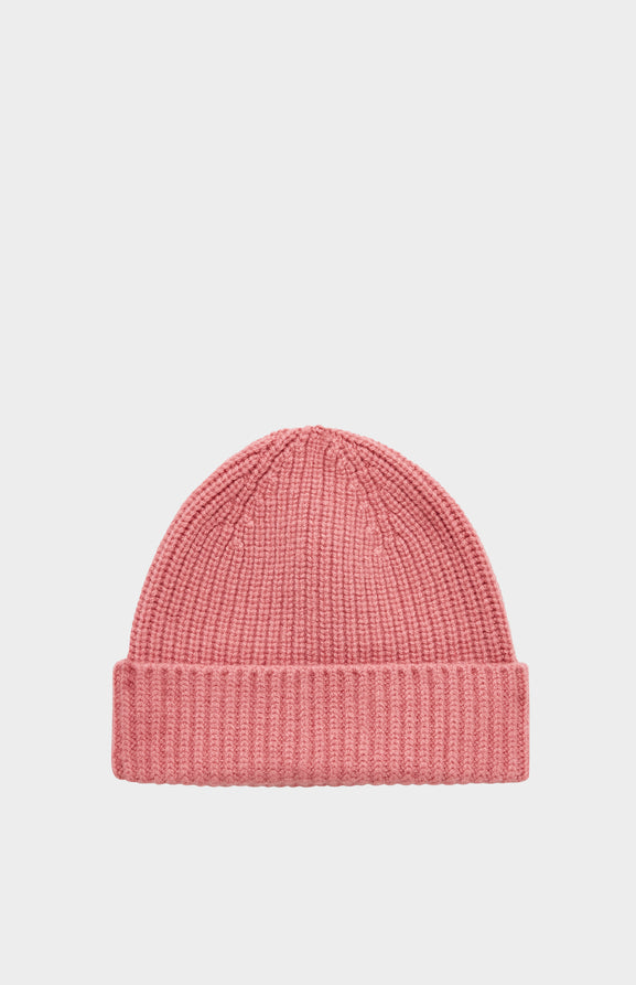 Lambswool Beanie In Sand Rose