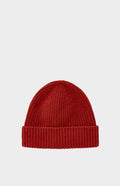Pringle of Scotland Lambswool Beanie In Rust Red 