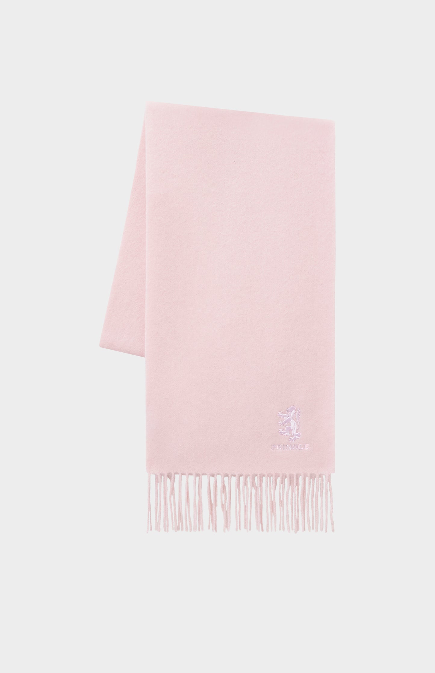 Pringle of Scotland Fringed Lambswool Scarf In Pink