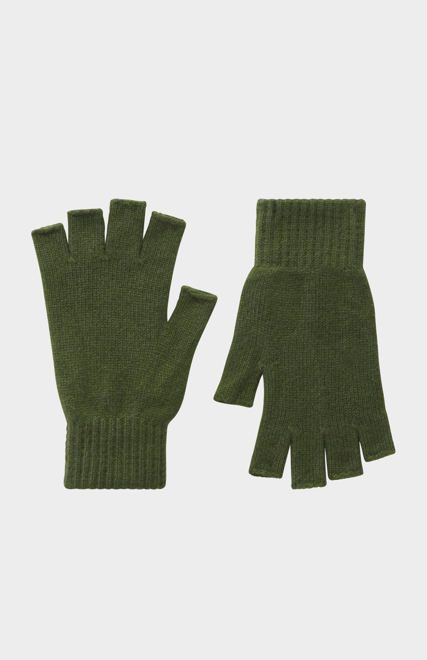 Pringle of Scotland Fingerless Cashmere Gloves In Evergreen