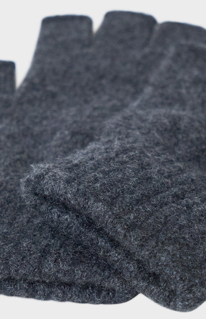 Fingerless Cashmere Gloves In Charcoal