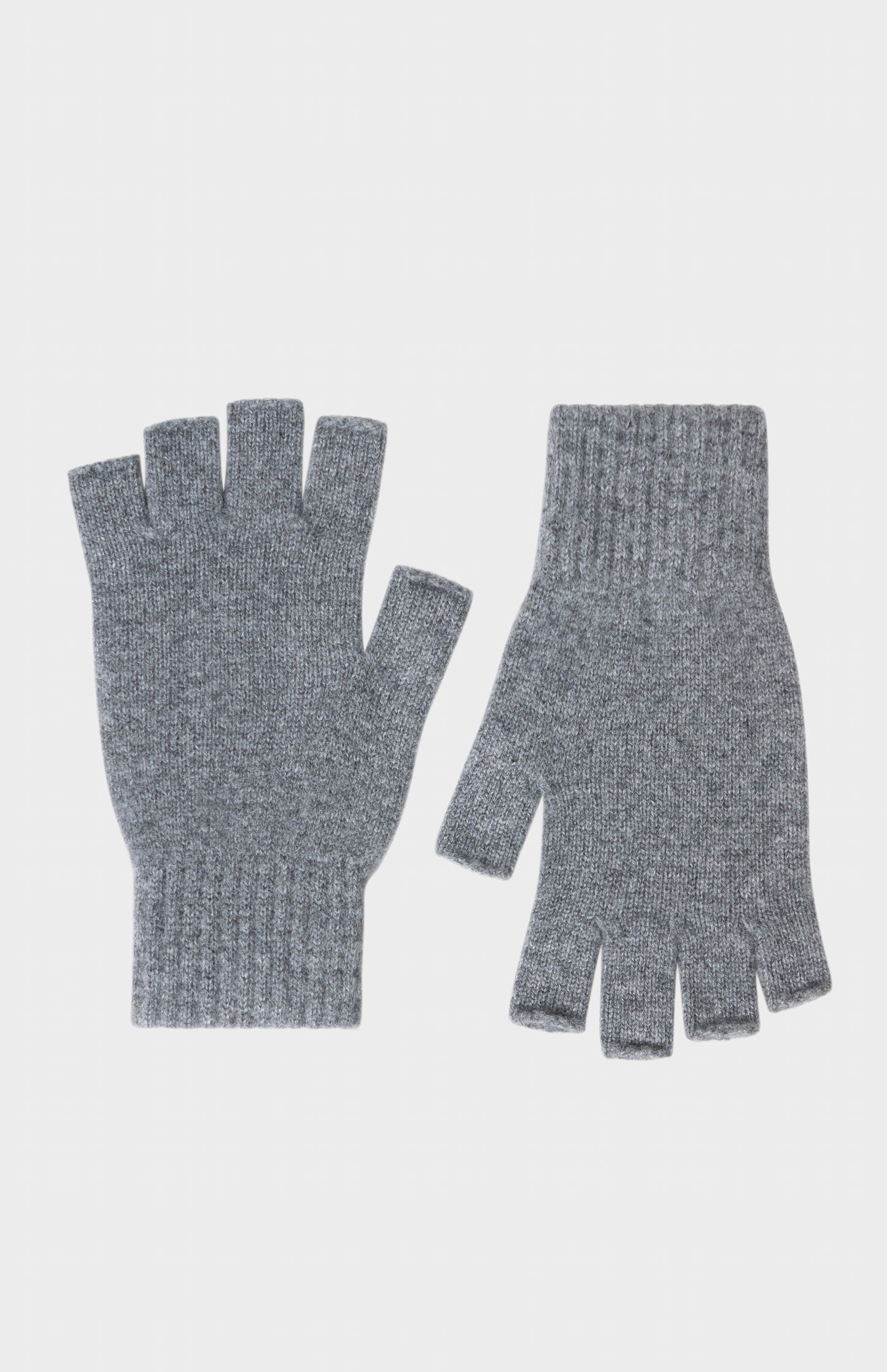 Fingerless Cashmere Gloves In Grey