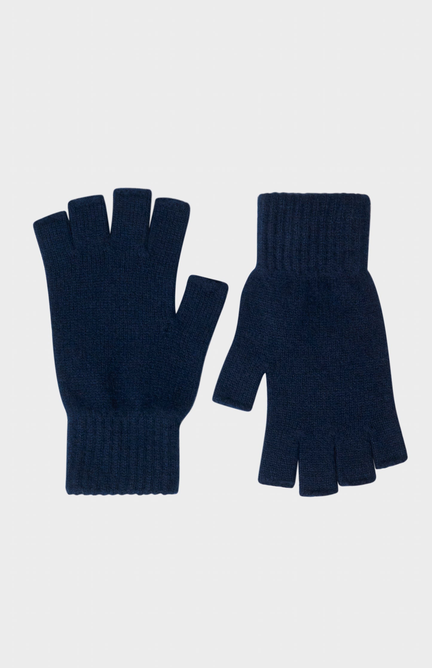 Fingerless Cashmere Gloves In Navy