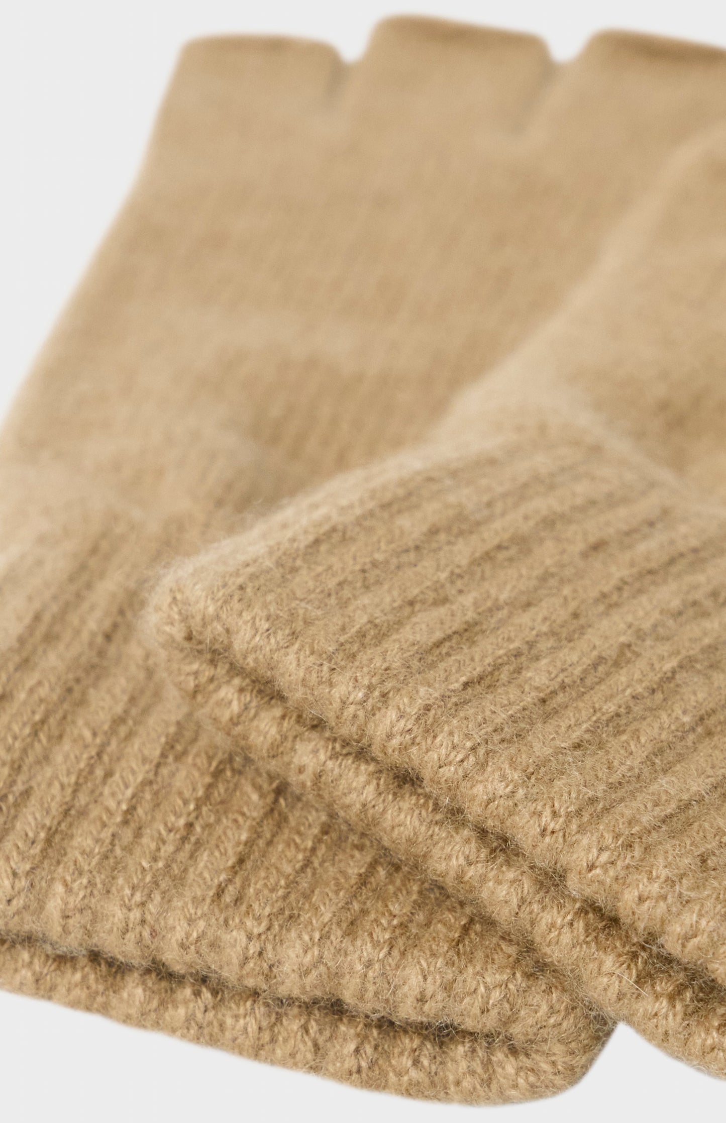 Fingerless Cashmere Gloves In Camel