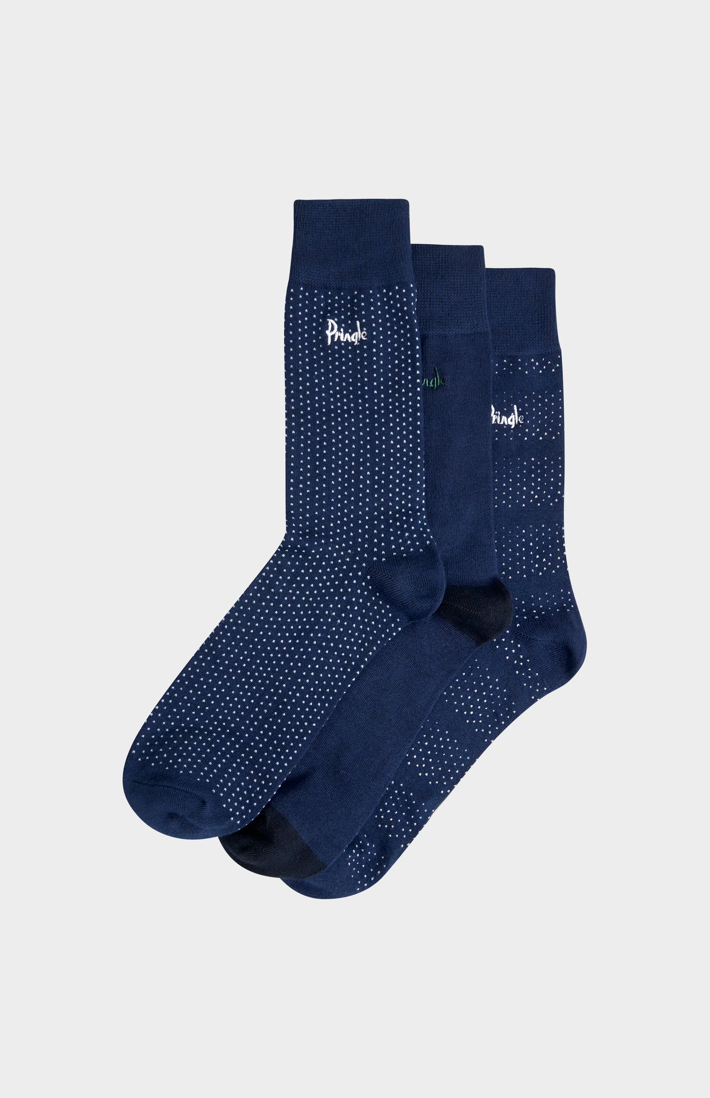 Men’s Blue Bamboo Jacquard Socks with Polka Dot Pattern