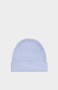 Pringle of Scotland Ribbed Cosy Cashmere Beanie In Baby Blue