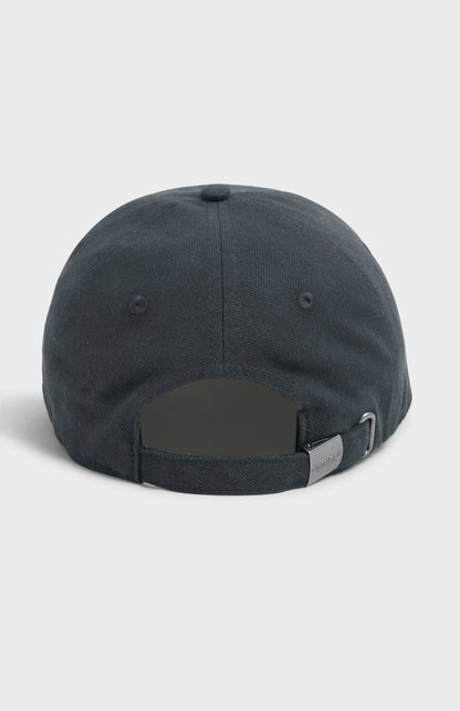 Canvas & Suede Cap In Navy & Mushroom