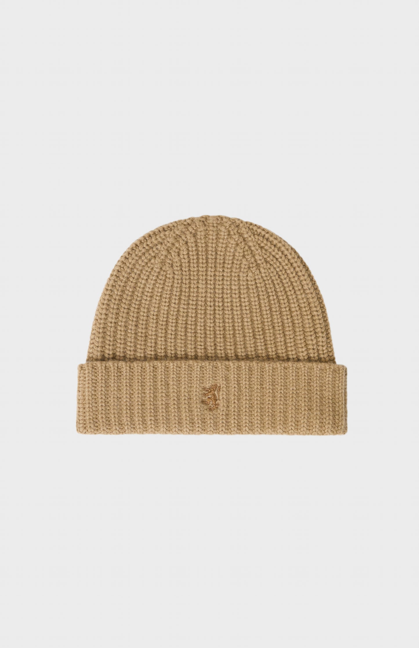 Ribbed Chunky Cashmere Beanie In Camel