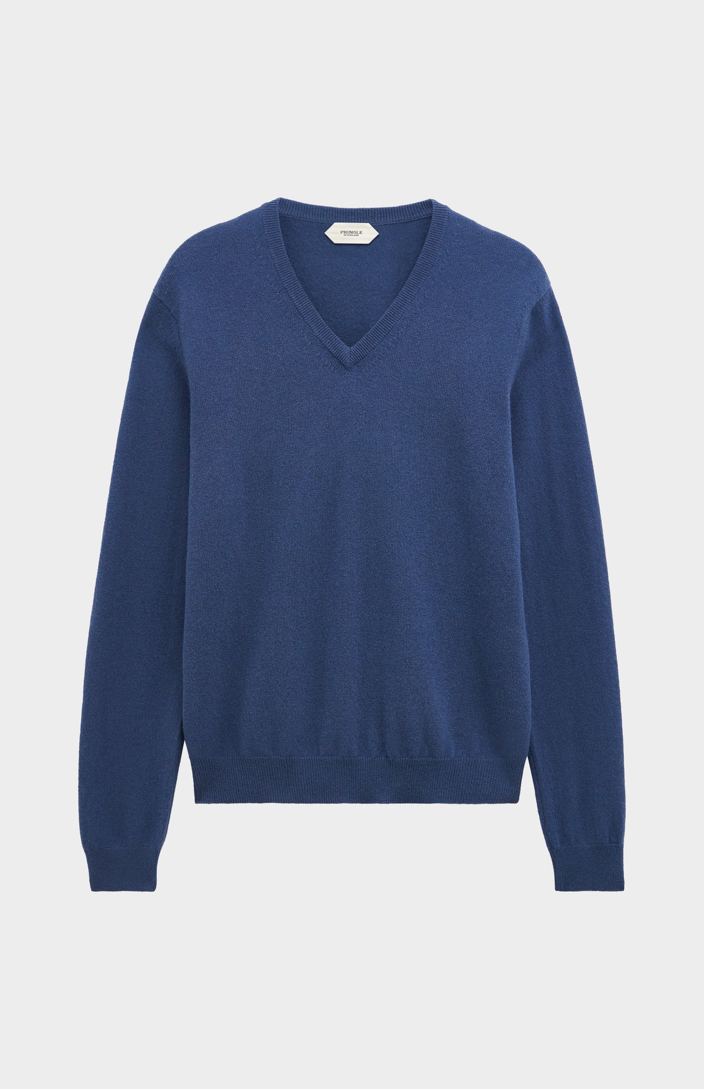 Men's Classic V-neck Cashmere Jumper In Bering Sea Blue